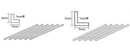 タミヤ 透明プラ材5mmL形棒(5本入)